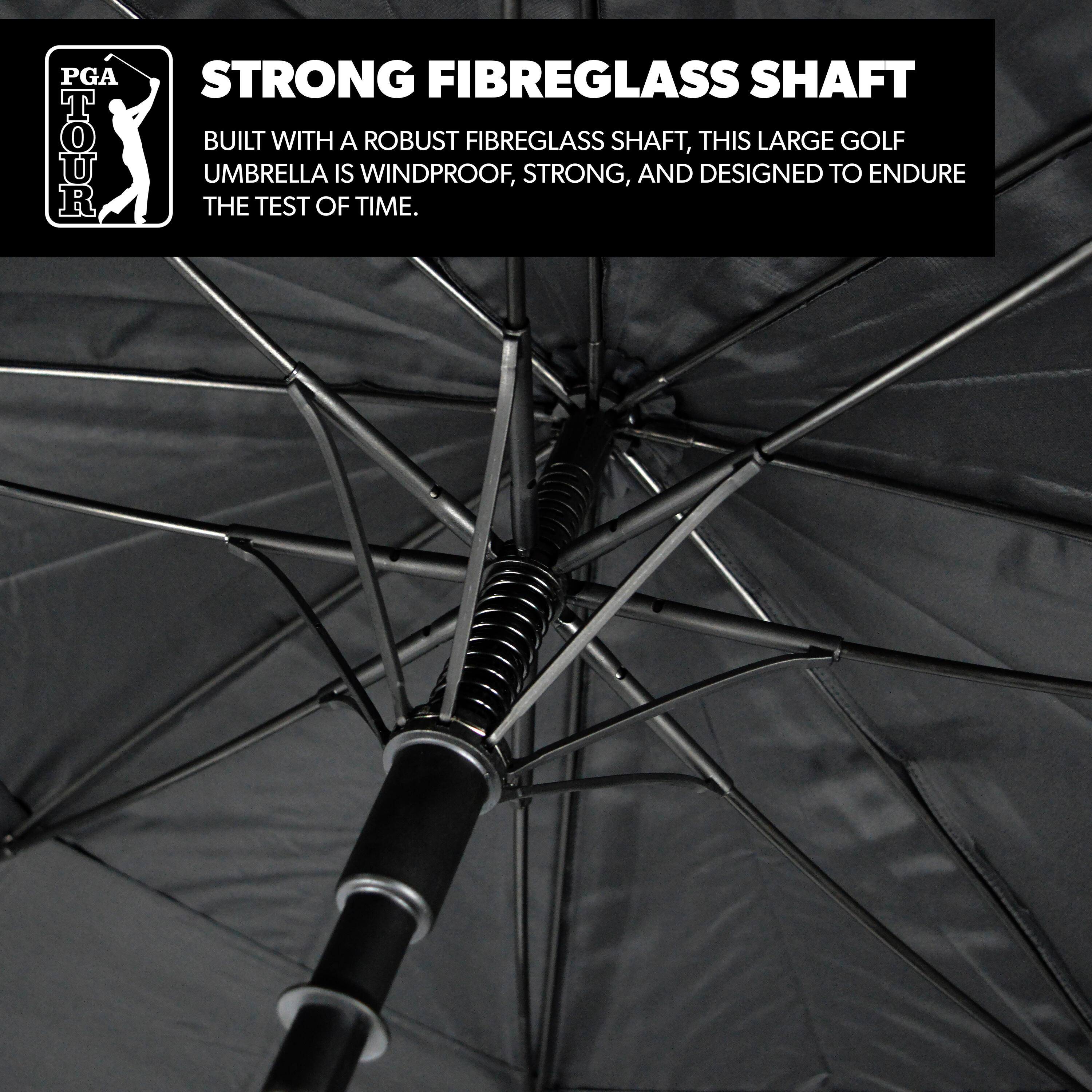 Golf Umbrella Windproof Black 4/7