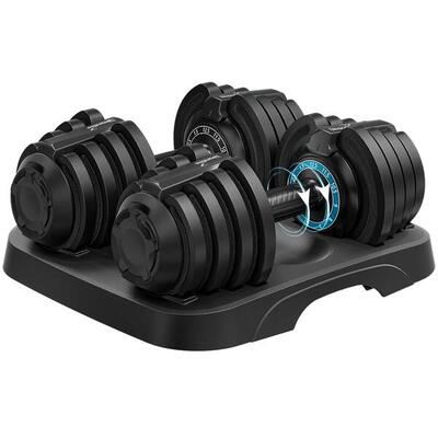 Halter paino - dumbbell - 2 x verstelbare halters - 11 niveaus, 1,5 tot 12,5 kg