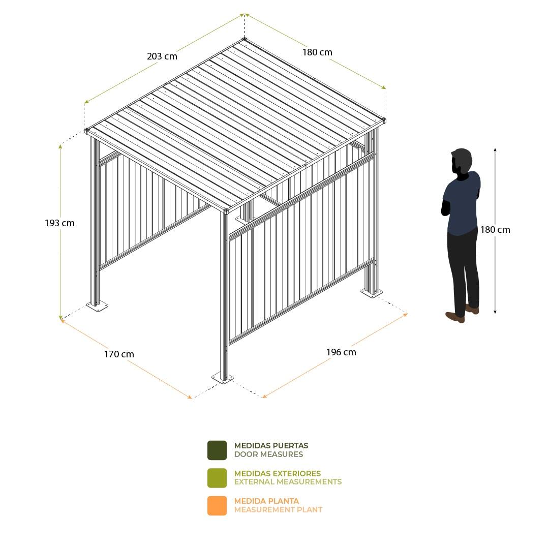 Caseta Metálica Cobertizo Gardiun Samara 3,60 m2 de Acero Galvanizado de 0.40 mm 4/5