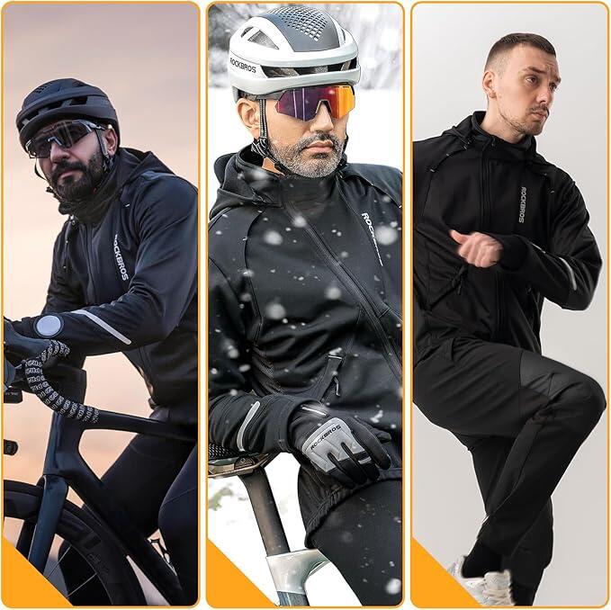 Giacca invernale da ciclismo da uomo - antivento, in pile termico, traspirante 3/3