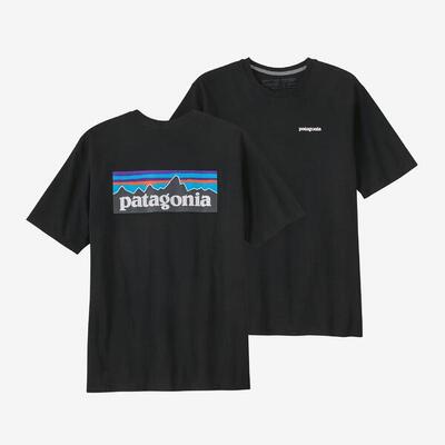 T-shirt patagonia p-6 logo responsibili-tee zwart