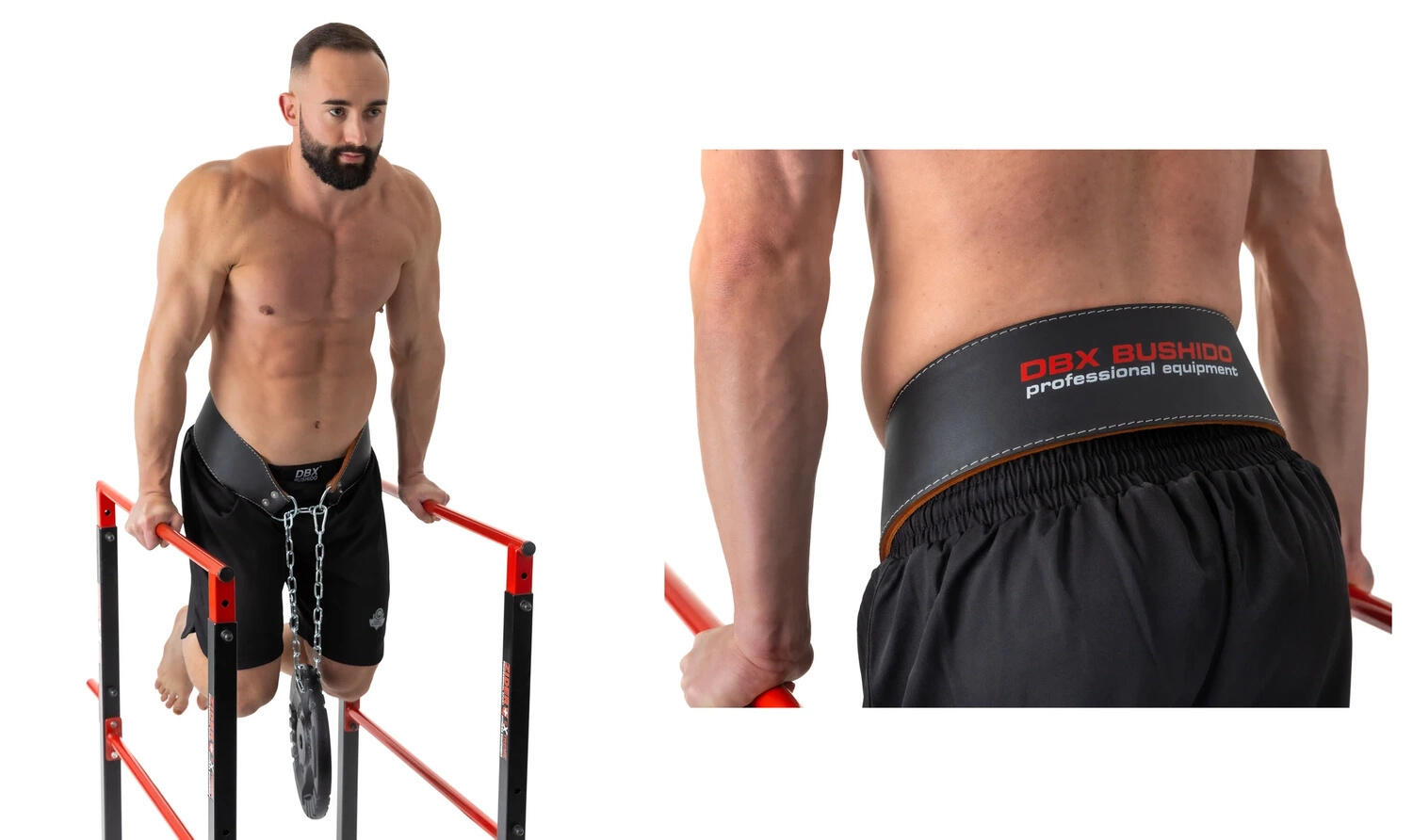 Pas obciążeniowy dip belt ze skóry naturalnej DBX Bushido 7/7