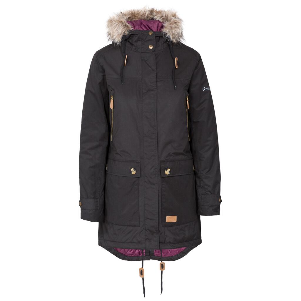 Womens Parka Waterproof Longer Length Quilted Trim - Clea