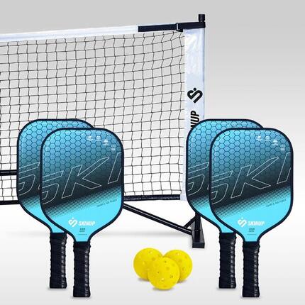 Pickleball-Set mit 4 Smart & Fun Schlägern, 3 Bällen und 1 Netz – SKINUP Sport