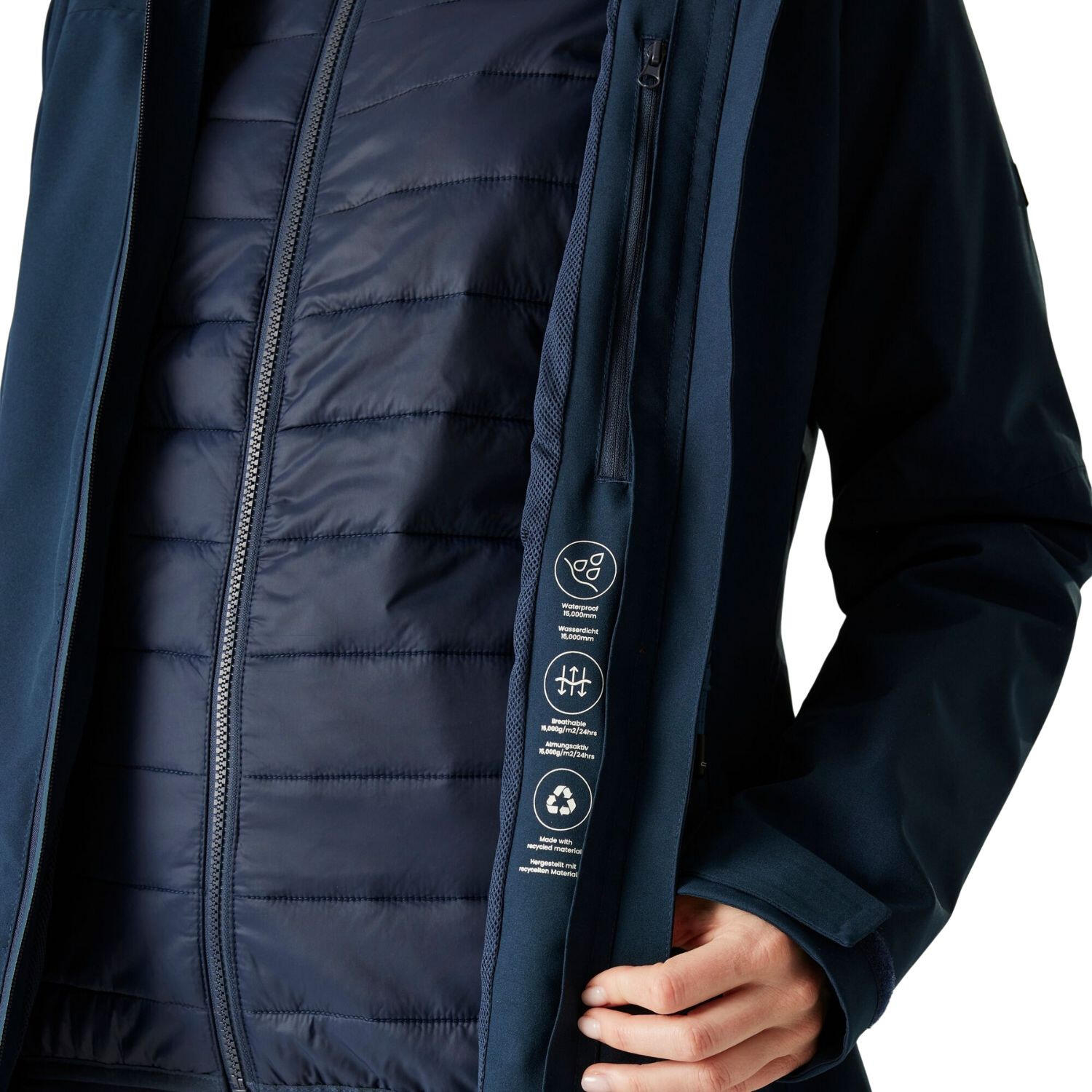 Chaqueta de senderismo Regatta Wentwood 3 en 1 para mujer con membrana 15K 6/7