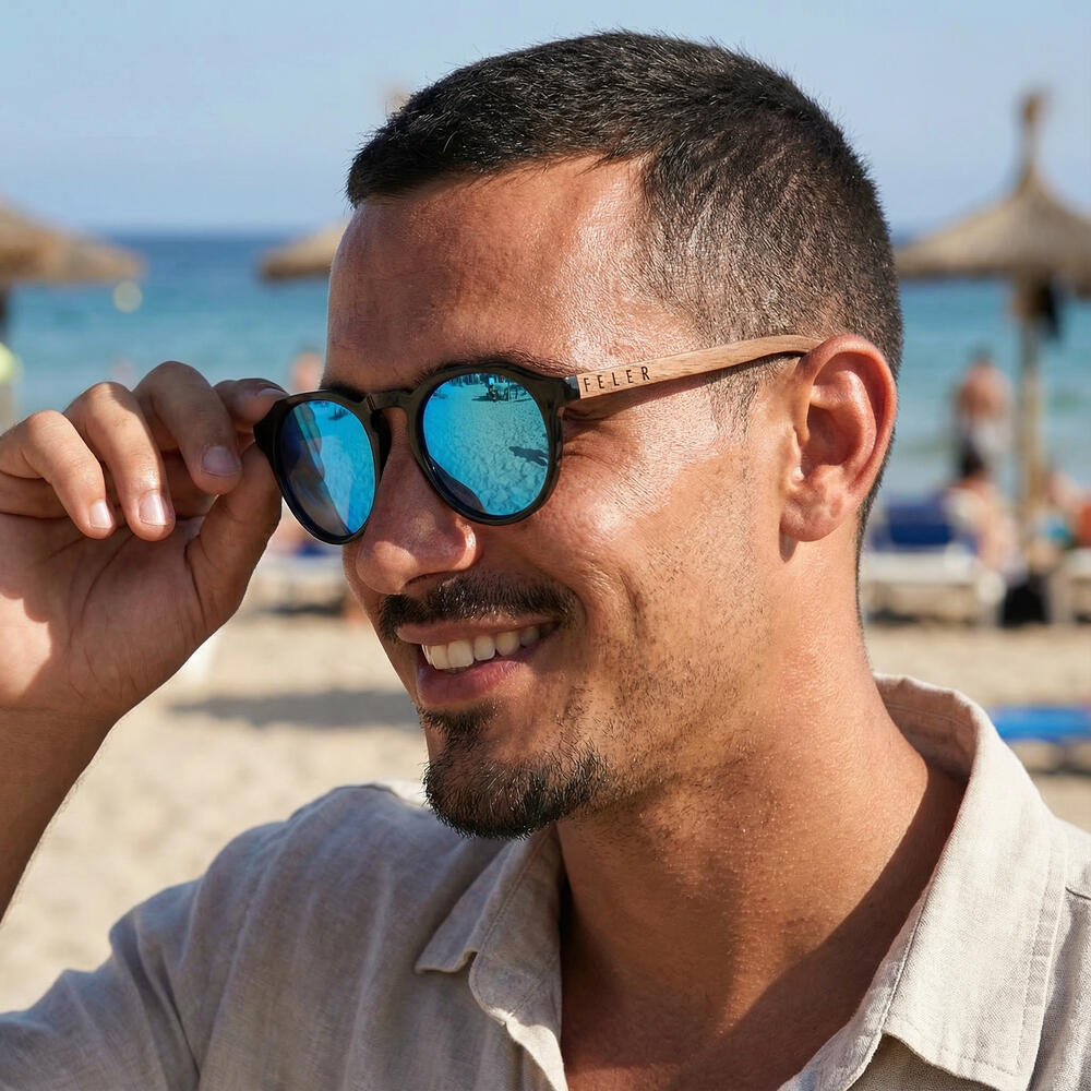 Lunettes de Soleil Unisex en Bois Feler 1526M-4, Taille 43 mm 3/5