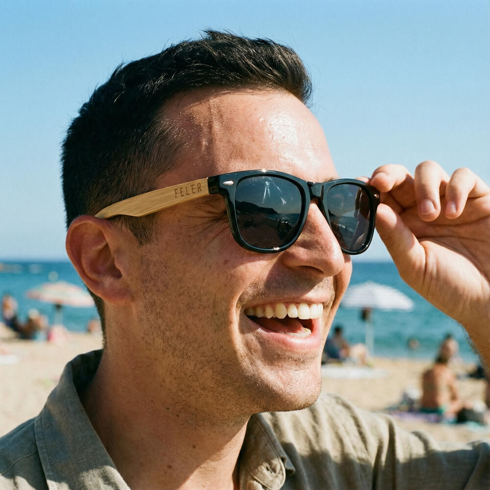 Lunettes de Soleil Feler 1203-1 Polarisées en Bois Unisexe 53mm 5/6