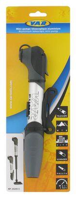 VAR Teleskop Alu Minipumpe silber-grau für AV und SV Ventile