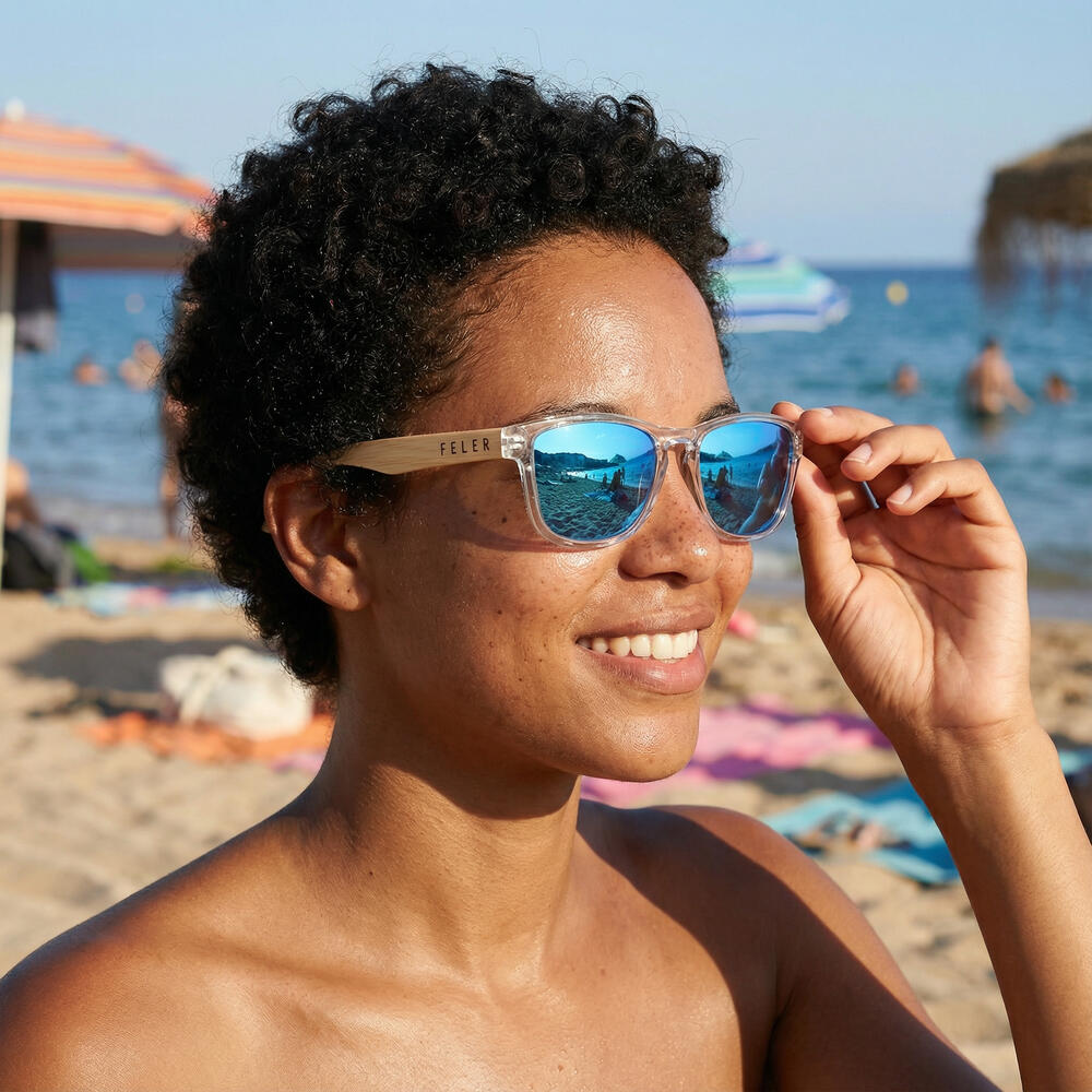 Lunettes de Soleil Unisex en Bois Feler 1512M-4, Taille 52 mm 3/5