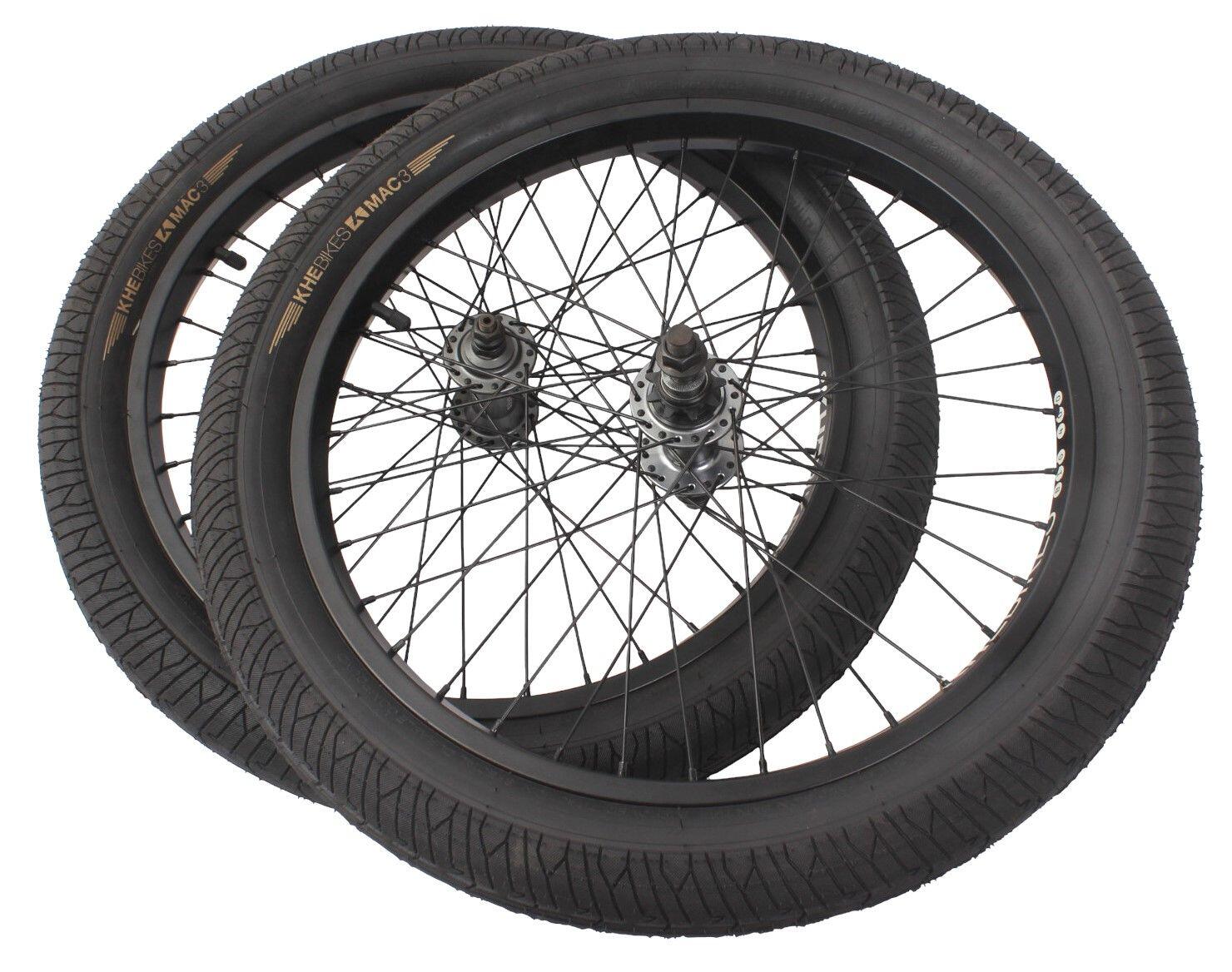 BMX jeu de roues incl. pneus KHE MAC3 20 pouces 14 mm / 10 mm A/R 5/7