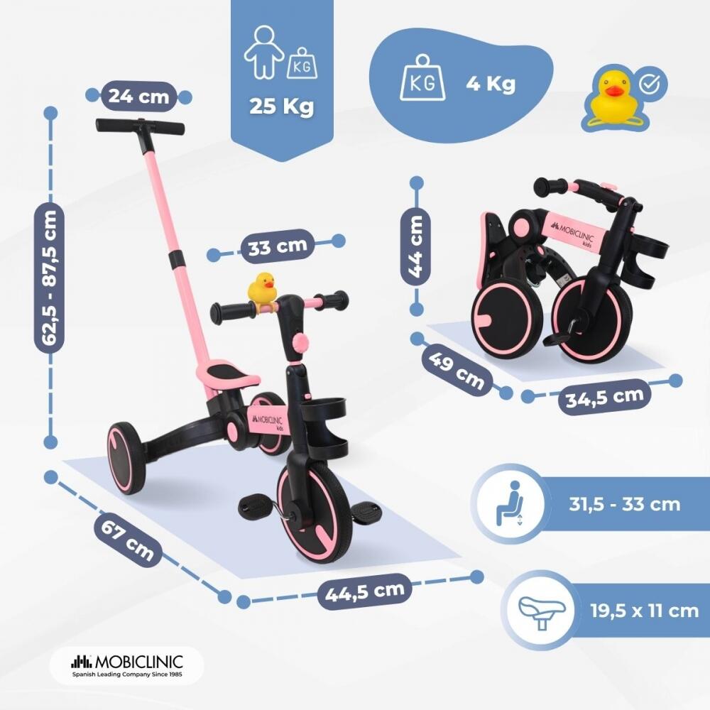 Triciclo 5 em 1 Buzina de pato Guiador Evolutivo 2/7