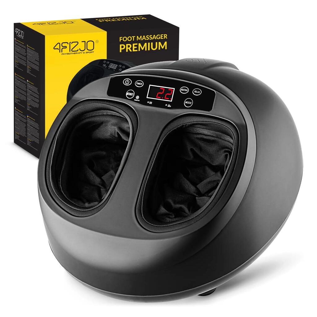 Масажор за крака PREMIUM 4FIZJO шиацу 40 W 42°C 4 реж. таймер дистанционно черен