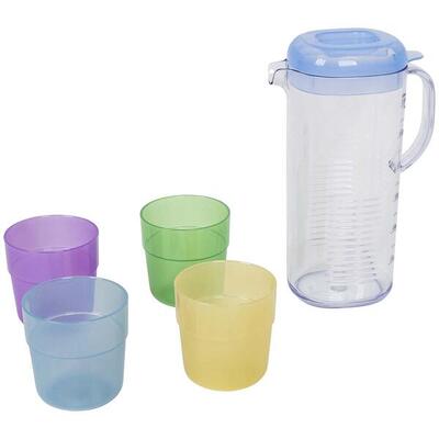 Limonade kan - met 4 glazen