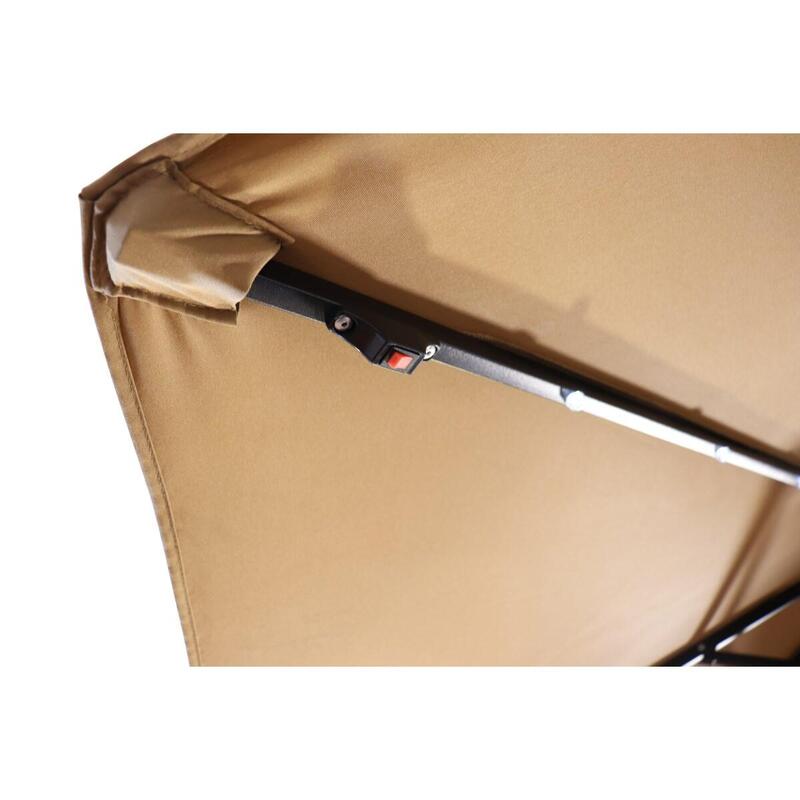 Umbrelă Netspa 250 cm pentru grădină - Panou solar inclus - LED-uri integrate