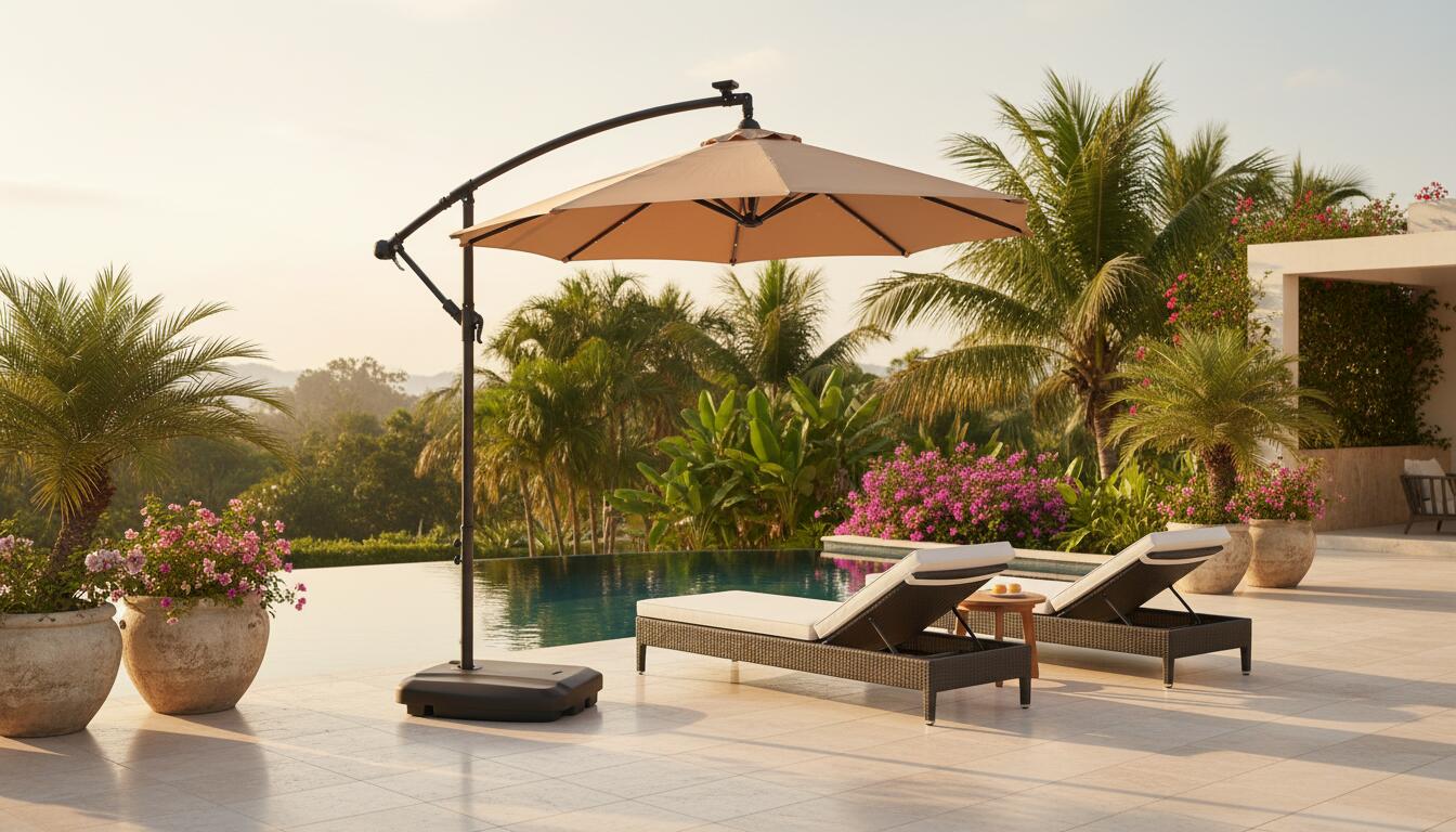 Netspa 250 cm parasol voor tuin - Zonnepaneel inbegrepen - Geïntegreerde LED’s 2/7