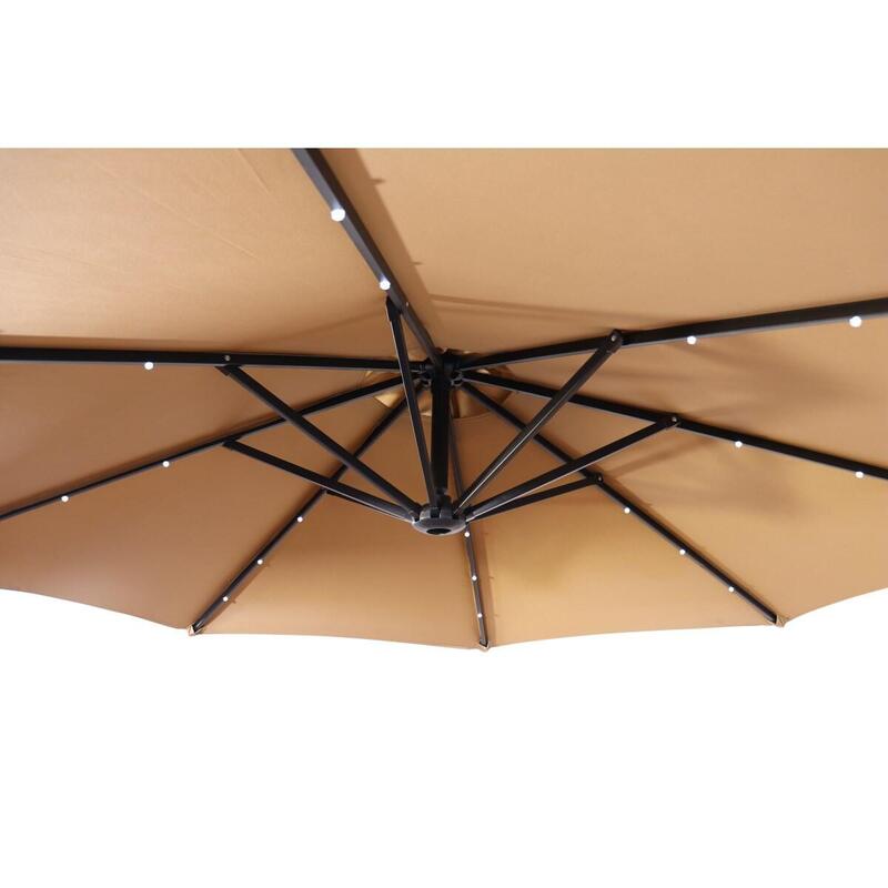 Umbrelă Netspa 250 cm pentru grădină - Panou solar inclus - LED-uri integrate