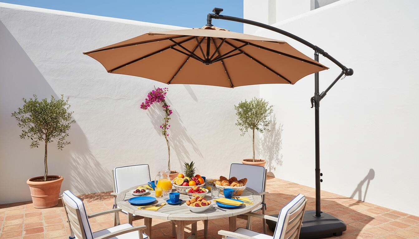 Netspa 250 cm parasol voor tuin - Zonnepaneel inbegrepen - Geïntegreerde LED’s 7/7