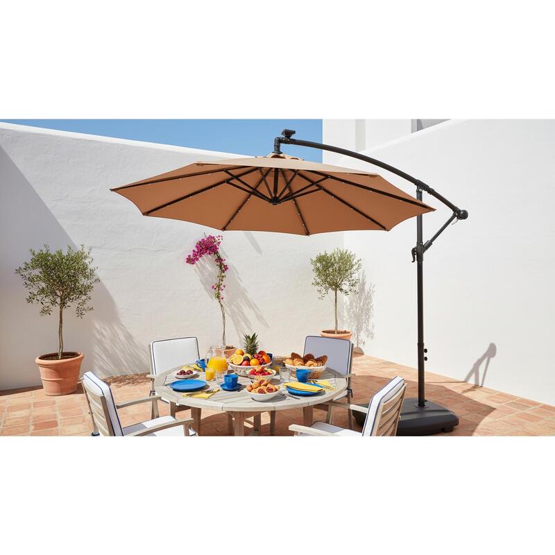 Umbrelă Netspa 250 cm pentru grădină - Panou solar inclus - LED-uri integrate