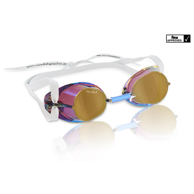 Malmsten - Lunettes De Suédoises Malmsten Metallic - Lunettes De Natation - Blanc|bleu|jaune - Taille Unique - Decathlon
