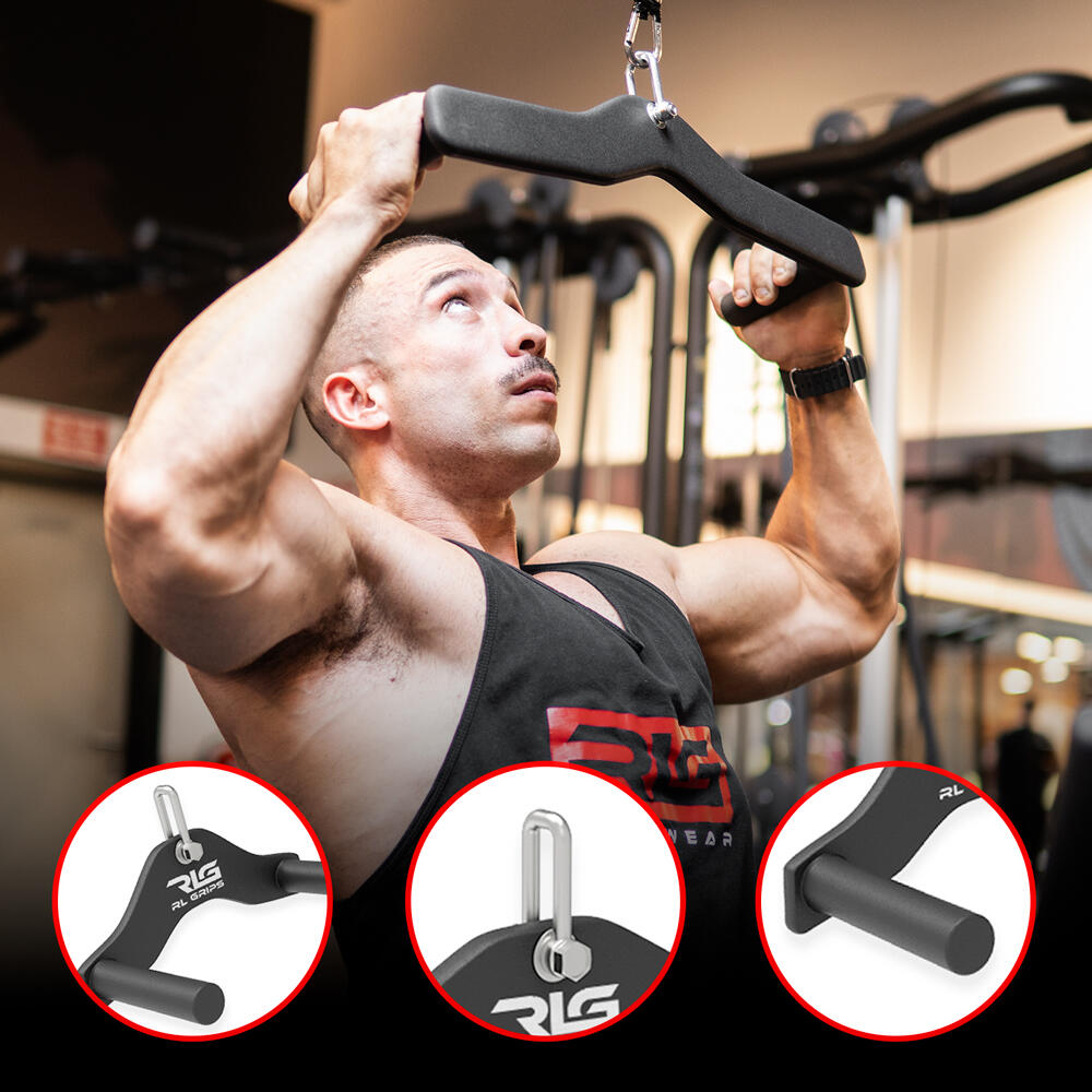 Pack de 3 Agarres para Entrenamiento de Espalda en Poleas de Gimnasio RL Grips 7/7