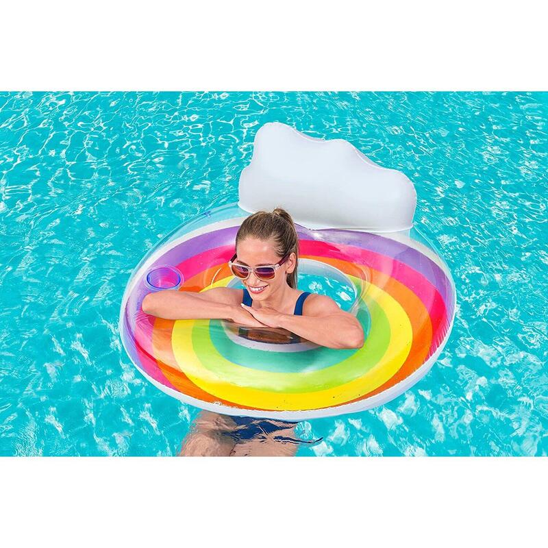 BESTWAY COLAC GONFLABIL CU TETIERA  RAINBOW 107 CM