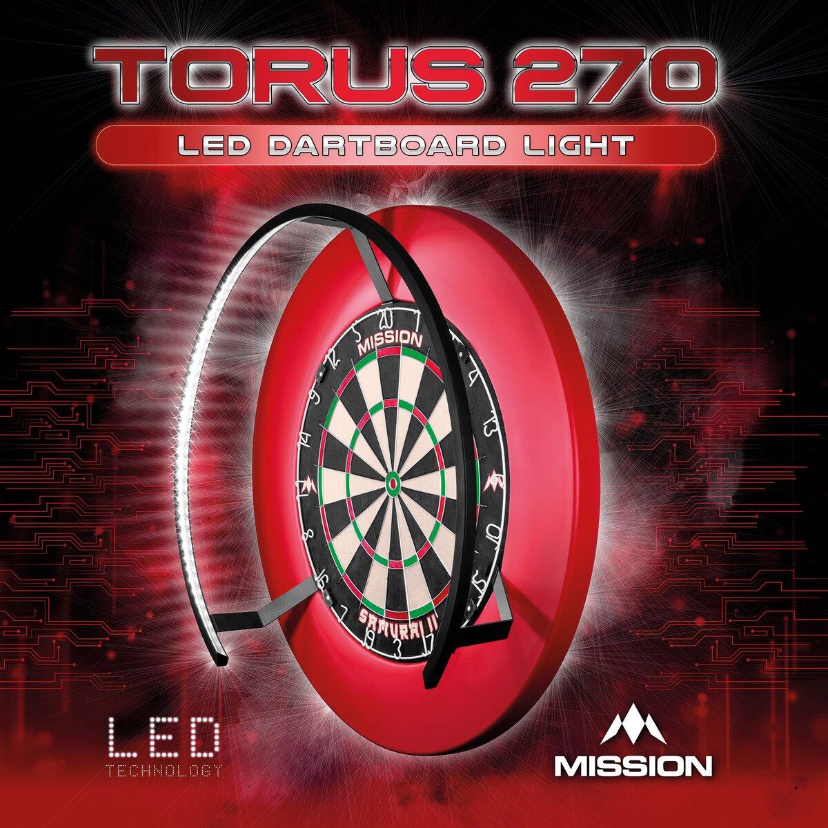 Mission Darts Torus 270 Système d'éclairage LED pour cible de fléchette 5/7