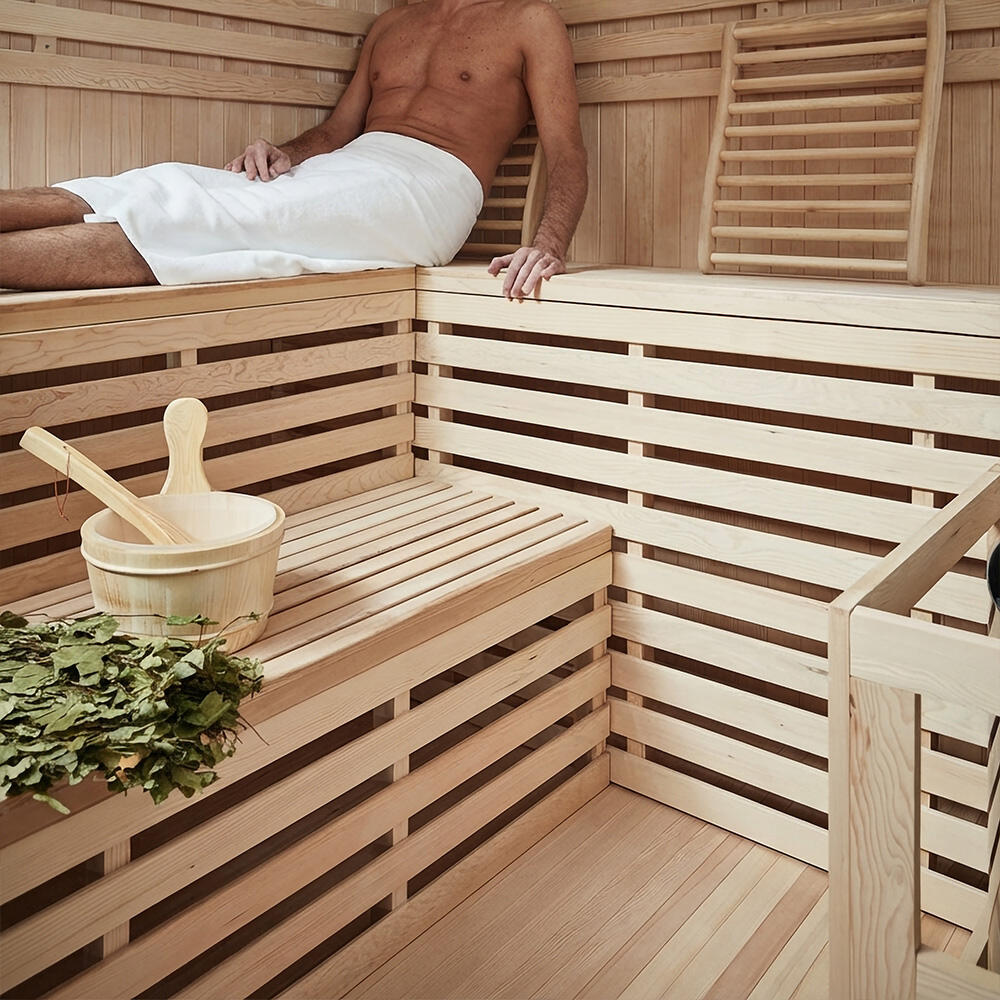 Traditionele sauna SKYLINE BIG XL - 200 x 200 cm voor 6 personen 4/7