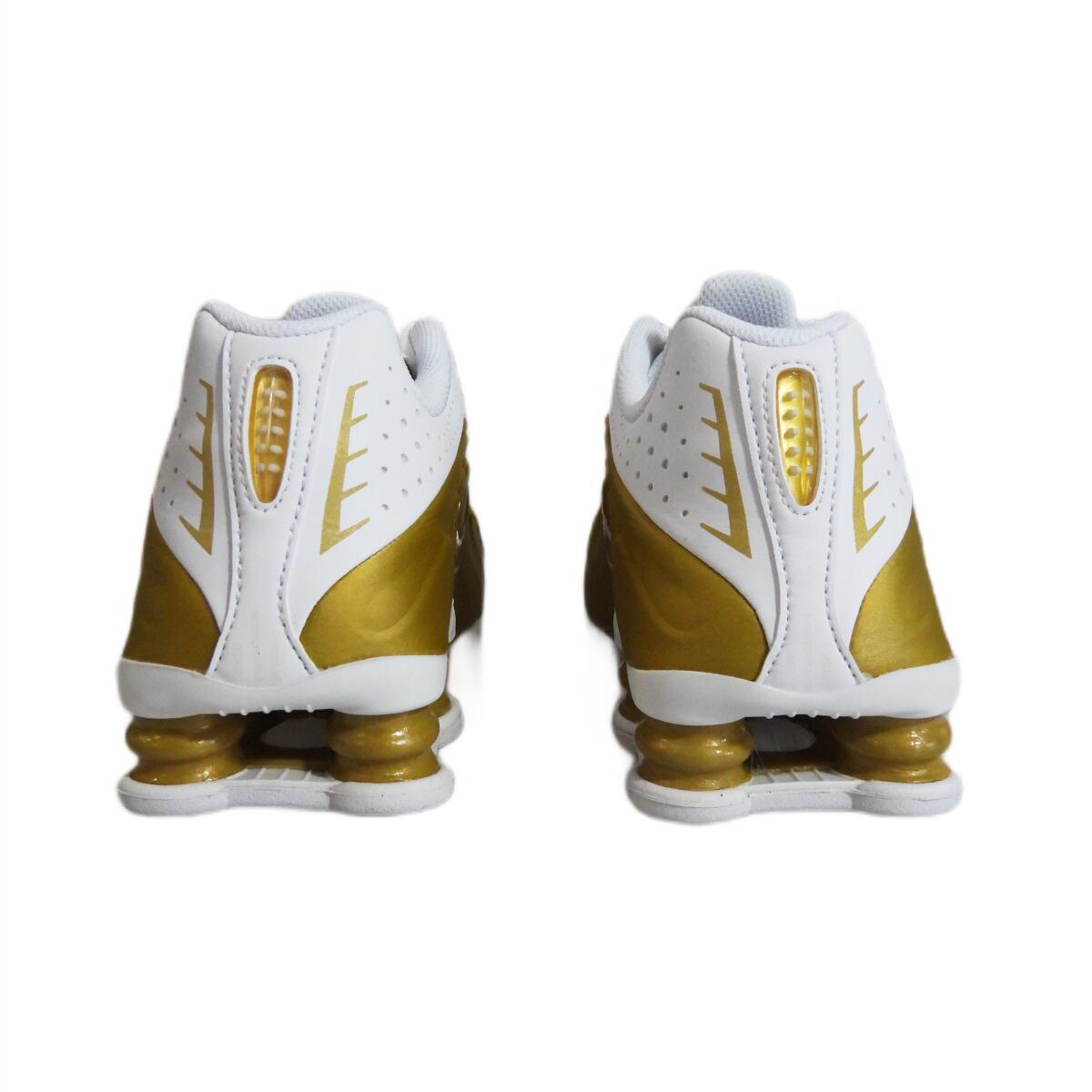 Nike Shox R4 Metallic Gold White (GS) 4/5