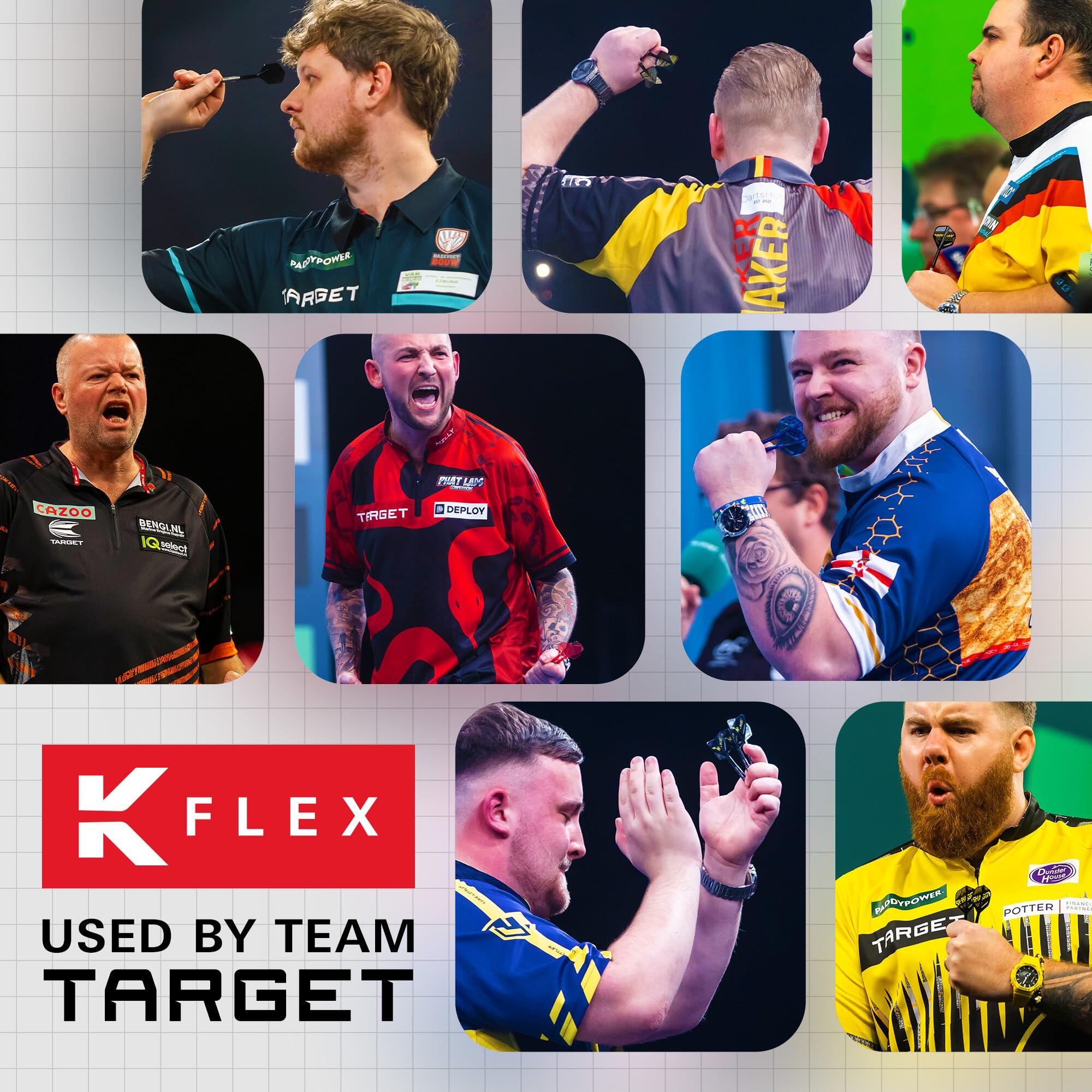 Ailettes et tiges K Flex Target Darts No.6 - Court (19mm), Rouge 5/7