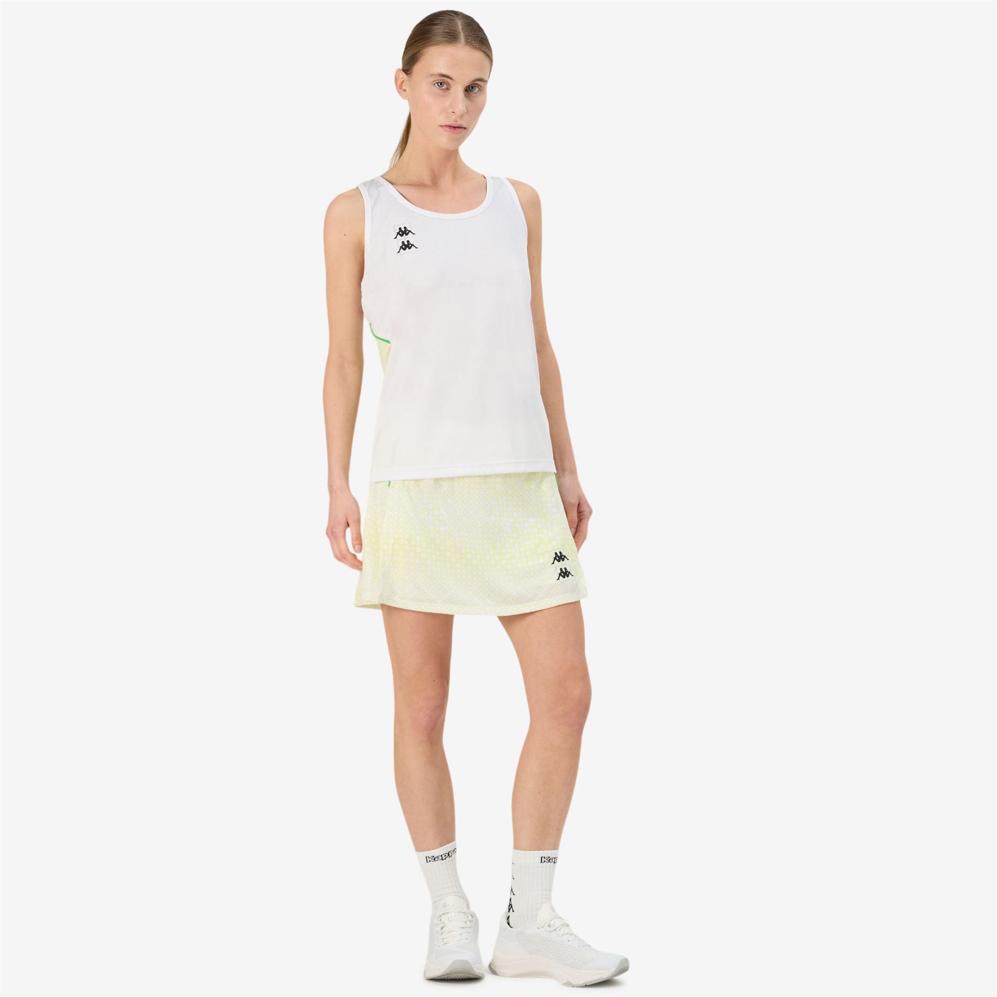 Gonna corta da donna in poliestere bianco da padel 5/6