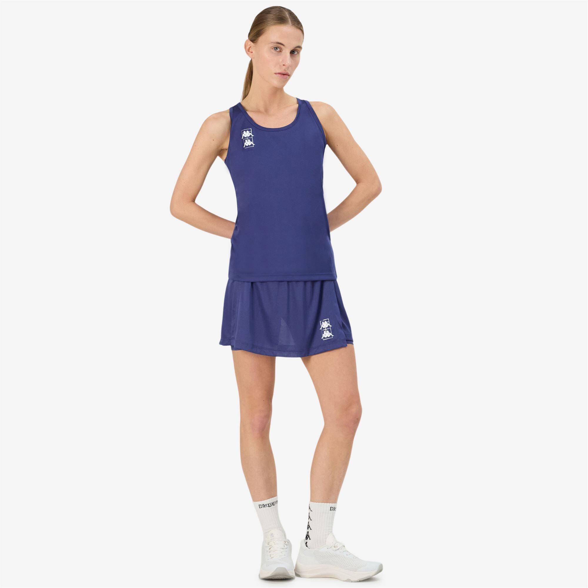 Gonna corta da donna in poliestere blu da padel 5/6
