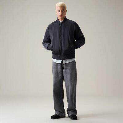 Giubbotto da uomo in poliestere nero da streetwear sportivo