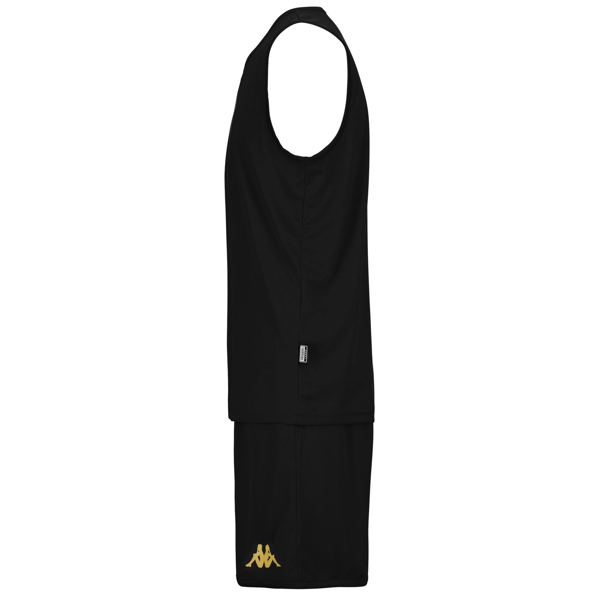Completo canotta pantaloncino da uomo in poliestere nero da basket 3/7