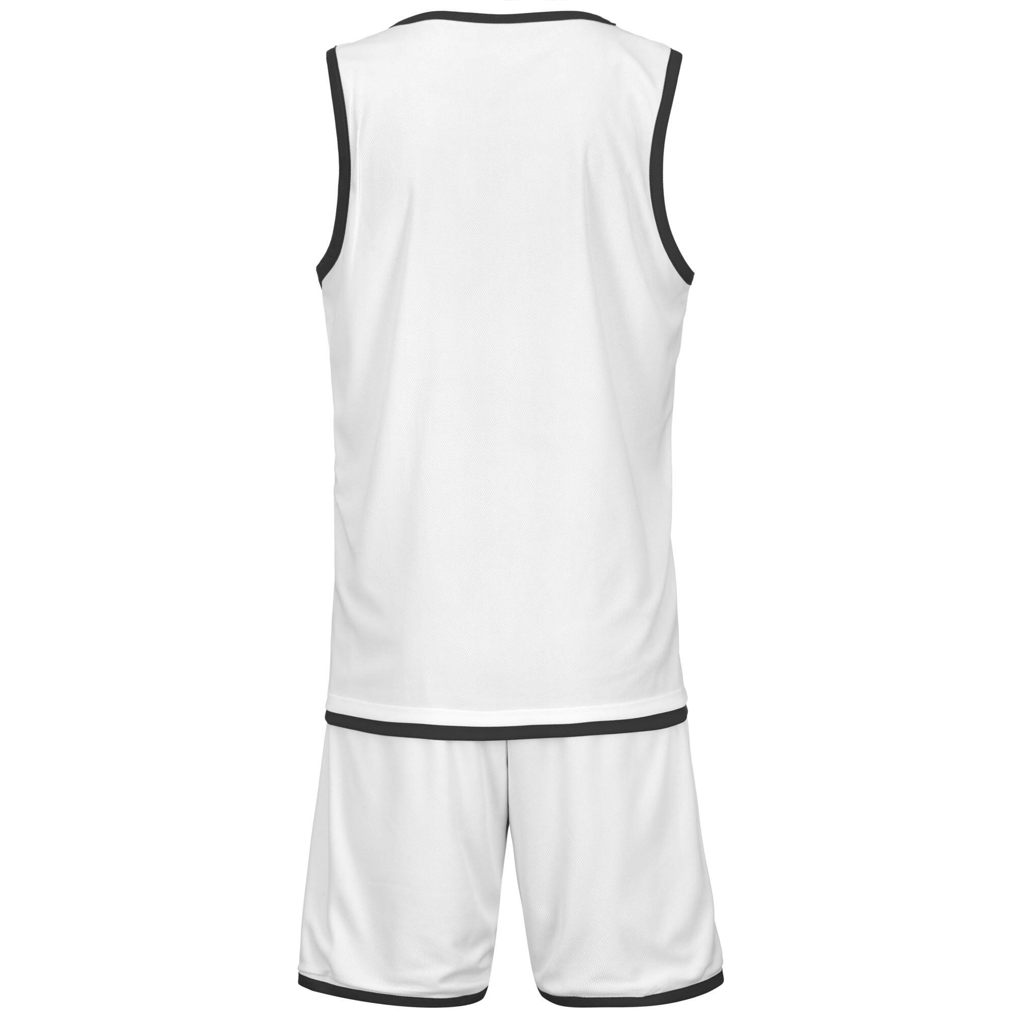 Completo canotta pantaloncino da uomo in poliestere nero da basket 6/7