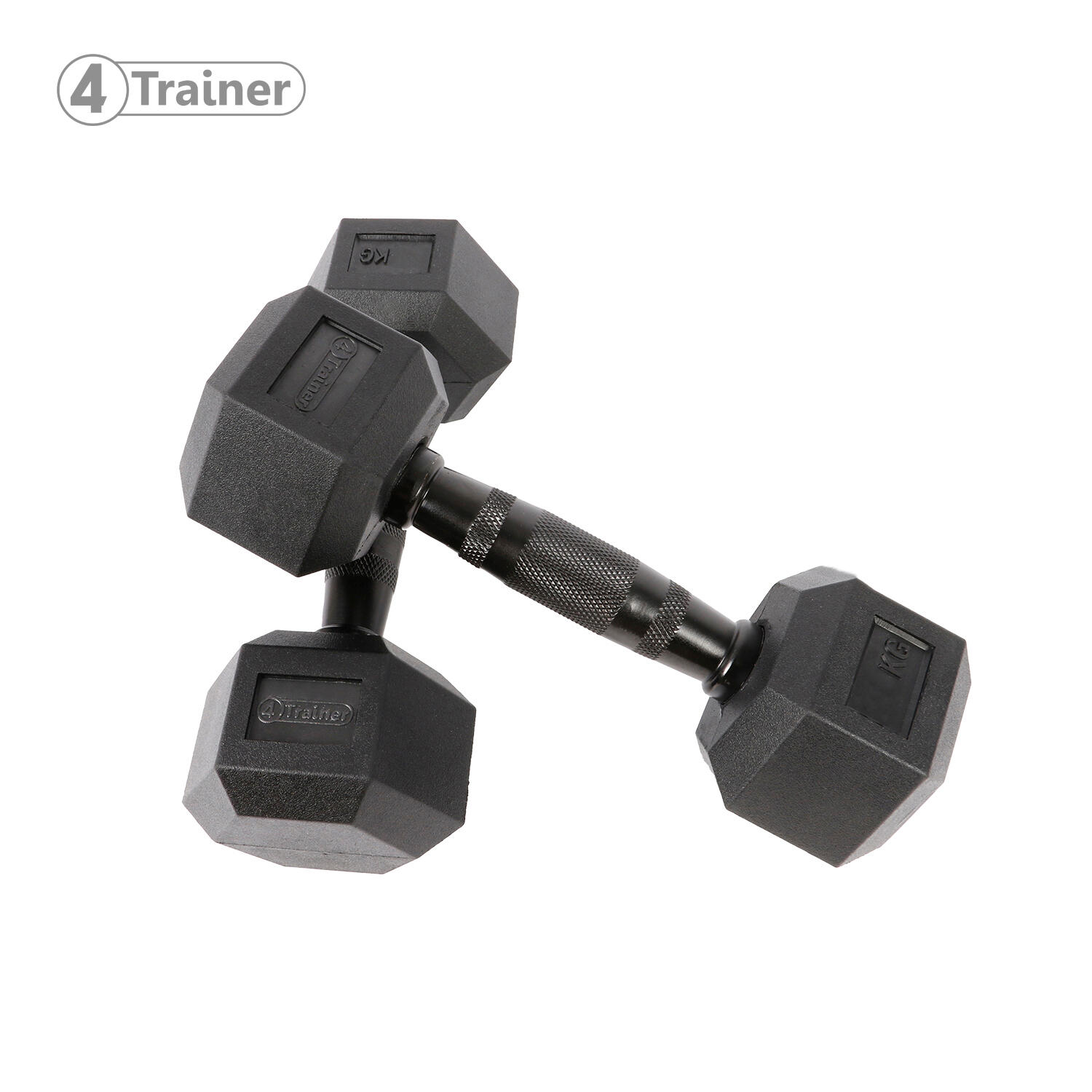 Haltère Hexagonale à l'unité - BL4CK 9KG - 4TRAINER 4/4