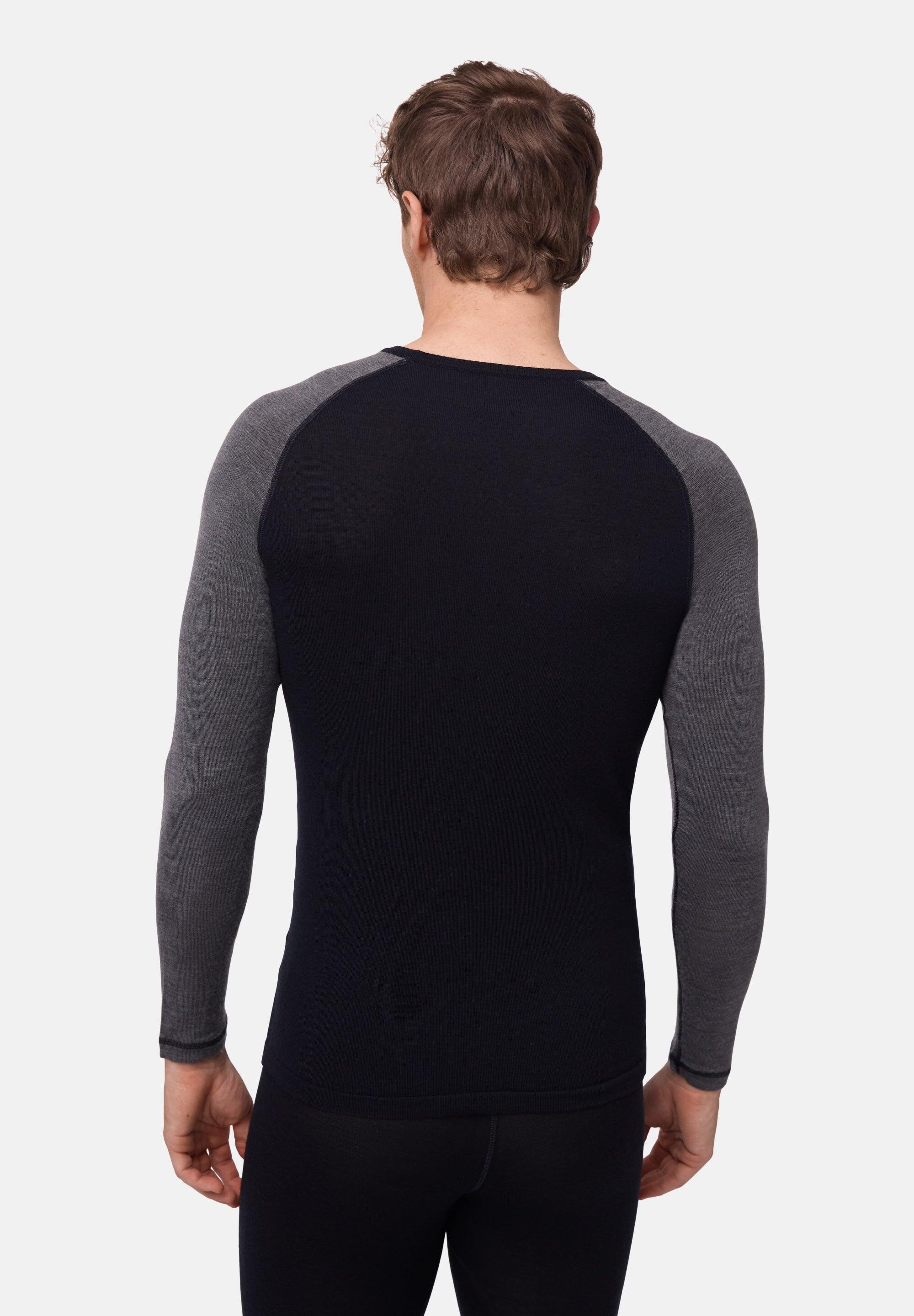 T-shirt thermique homme en laine mérinos Manche longue Chaud et Respirant 4/6