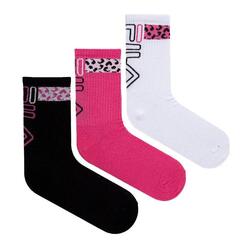 X3 Paires de Chaussettes Rose/Blanche/Noir Femme Fila