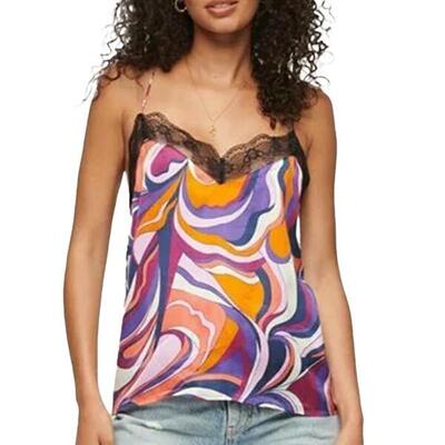 Superdry studios dames top violet/oranje/zwart