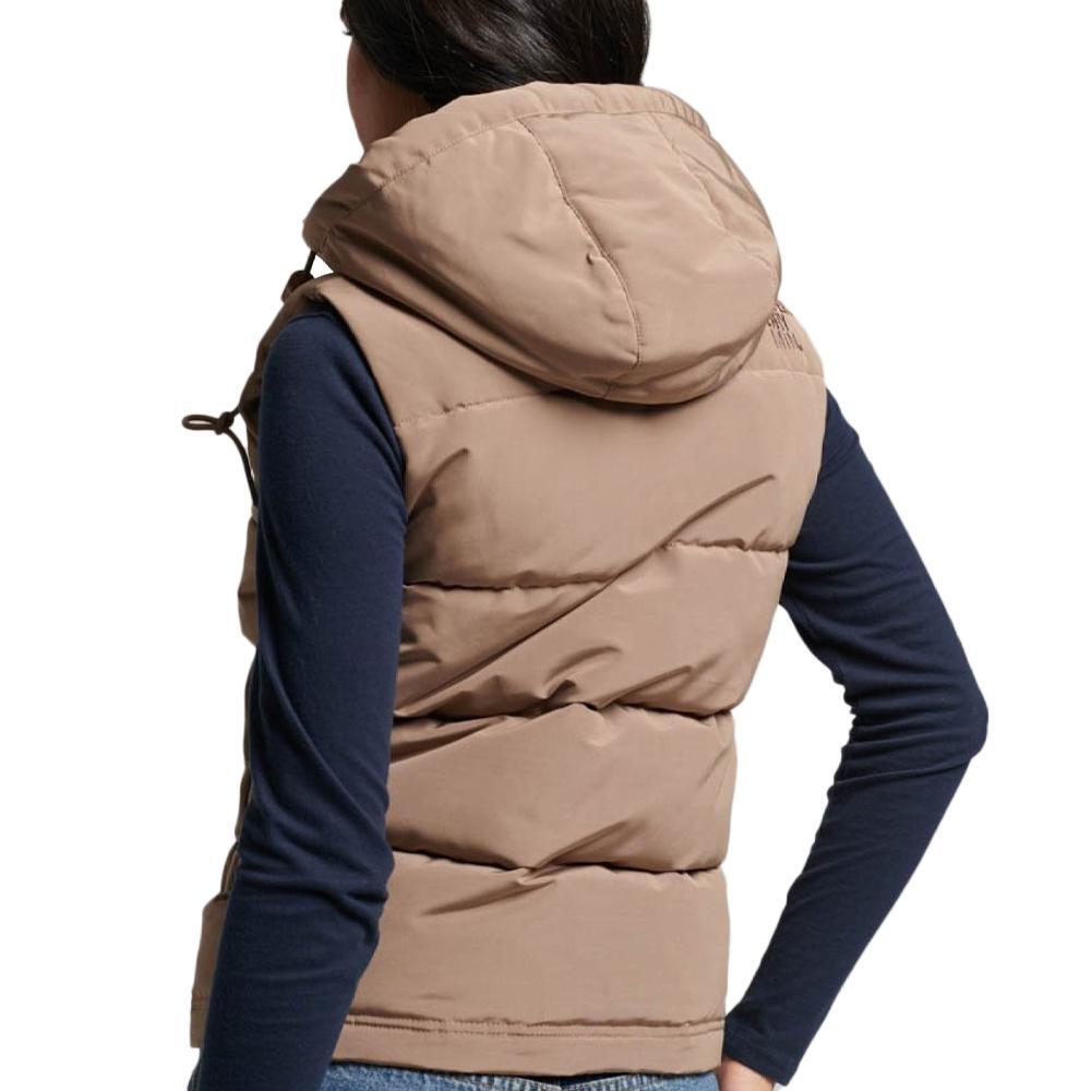 Gilet Donna Superdry Everest Marrone Senza Maniche 2/6