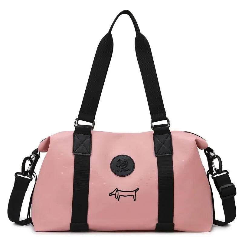 NNEOBA Fashionable Canvas Travel Bag Pink