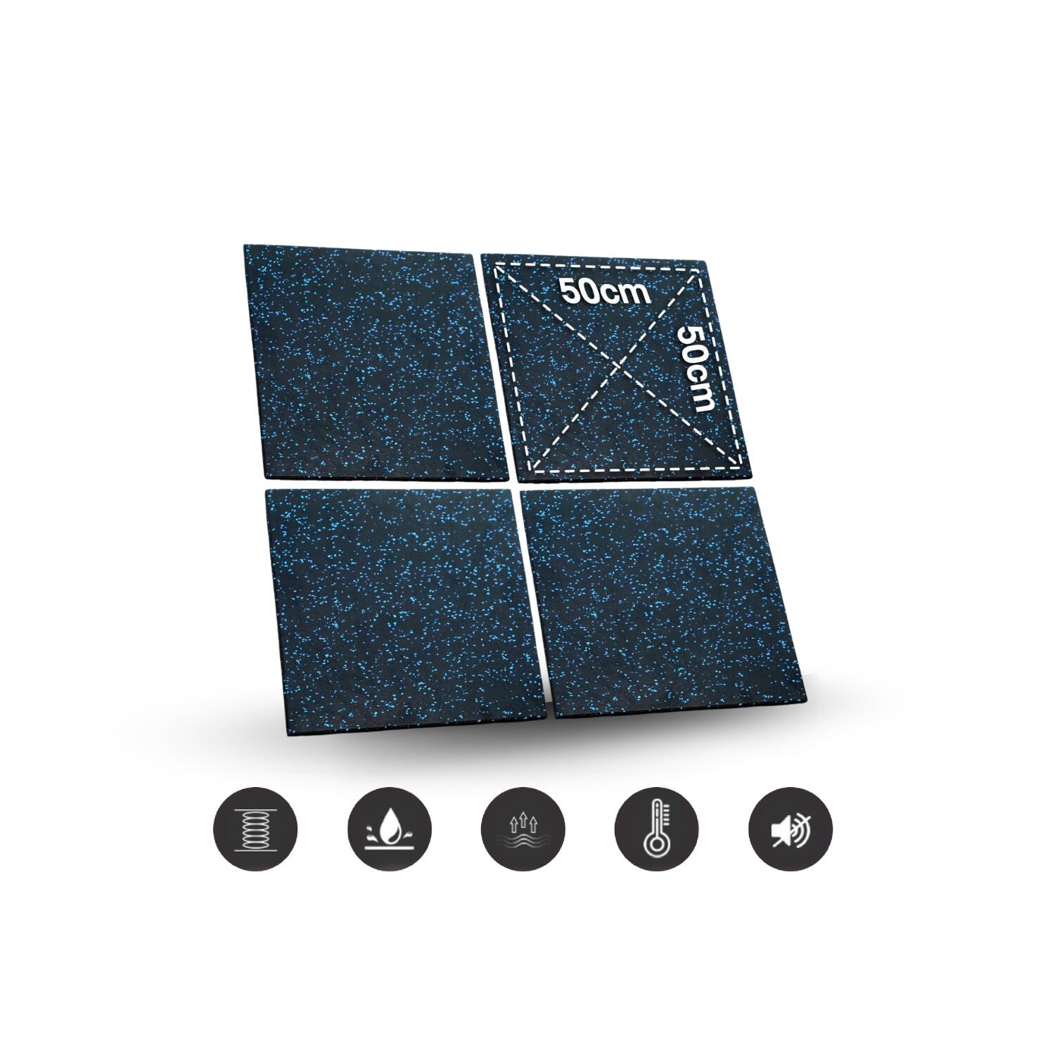 Rubber Tile fitness Floor B5 (50x50cm.) - Homefittools