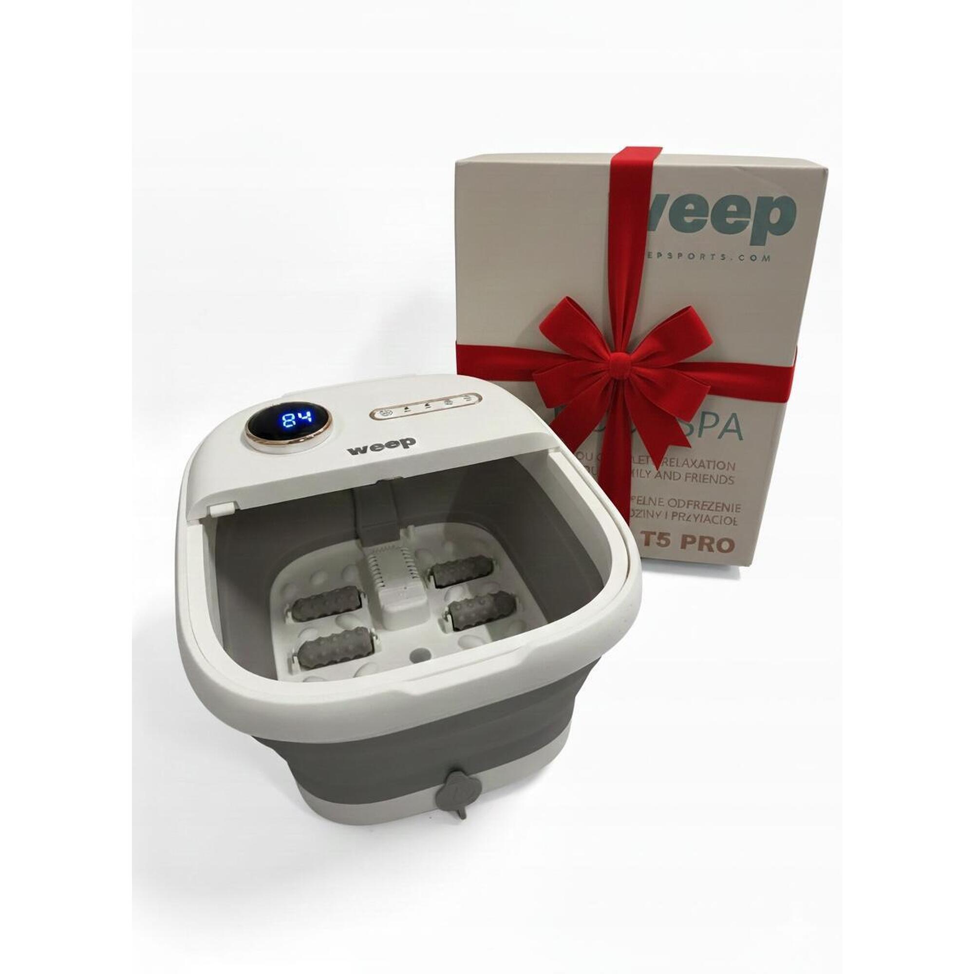 Masażer do stóp wodny Weep T5 Pro składany hydromasażer grzanie rolki 500W