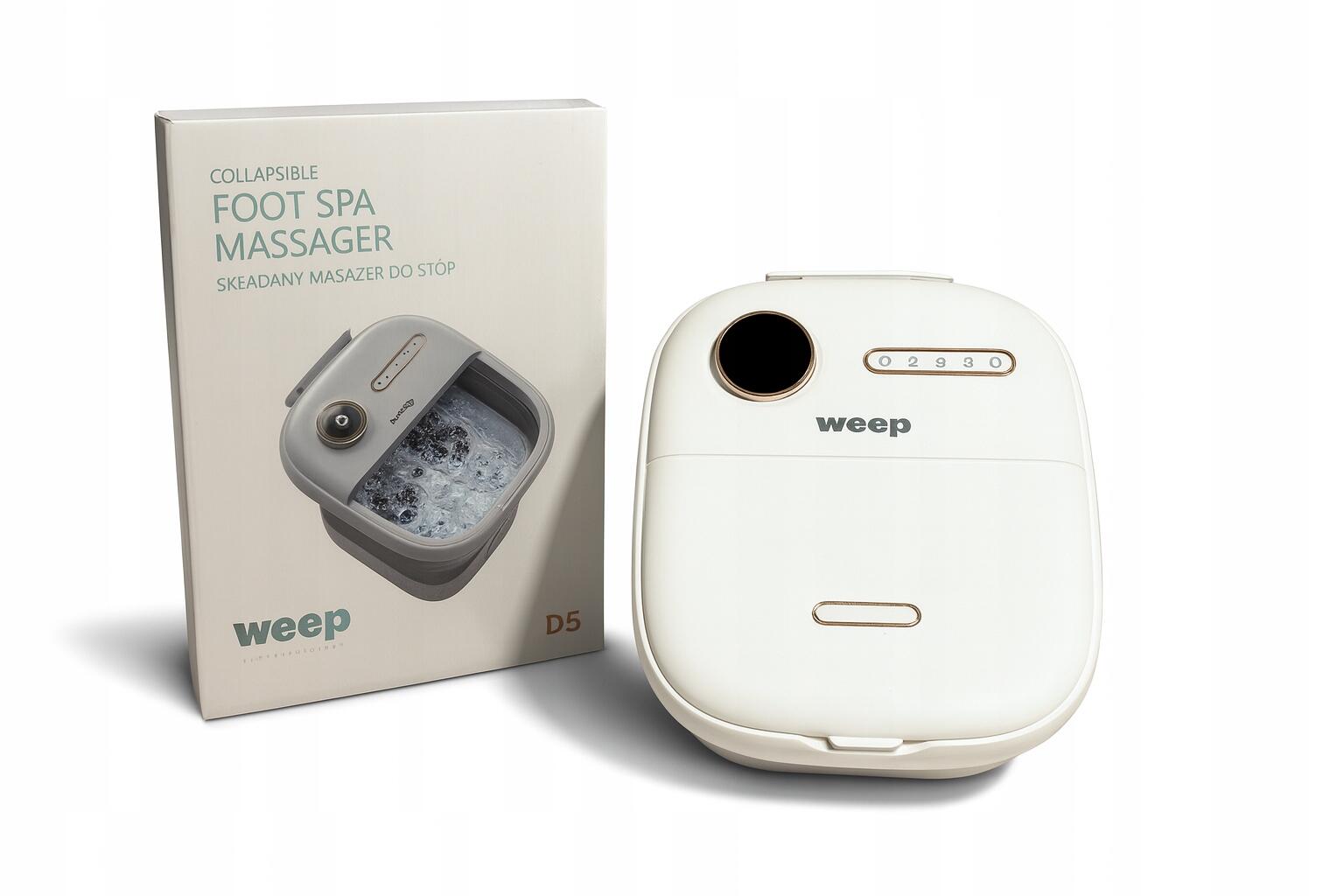 Masażer do stóp wodny Weep D5 składany hydromasażer grzanie rolki shiatsu 6/7