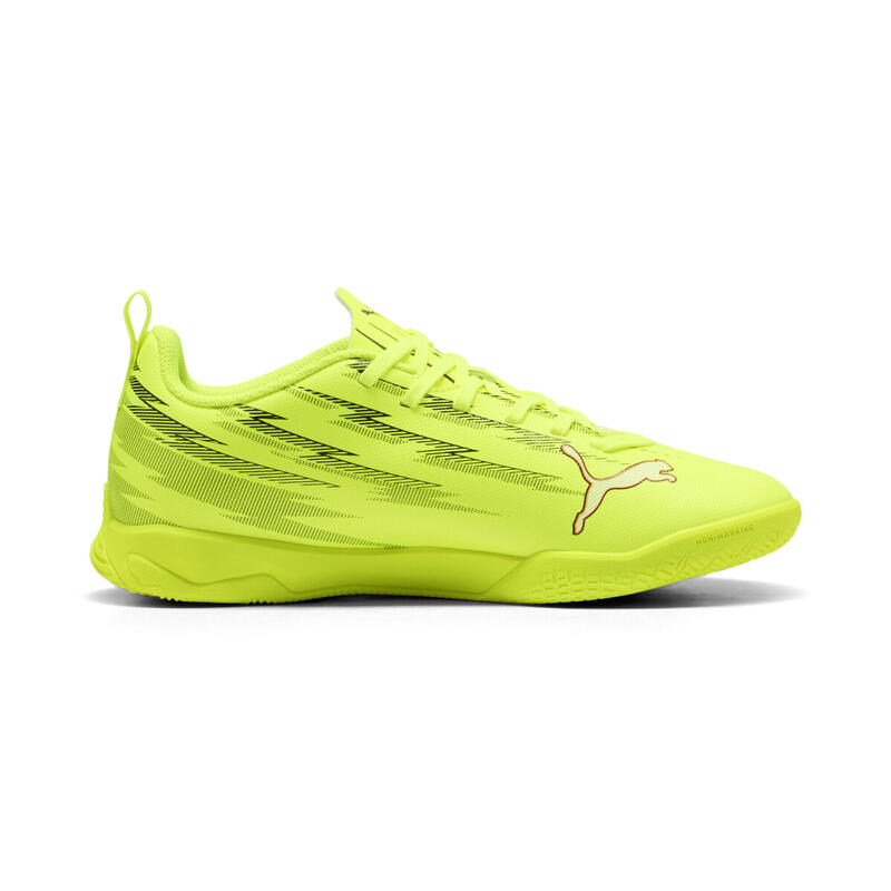 Ghete fotbal copii talpă indoor antiderapantă Ultra 6 Match It, galben neon PUMA