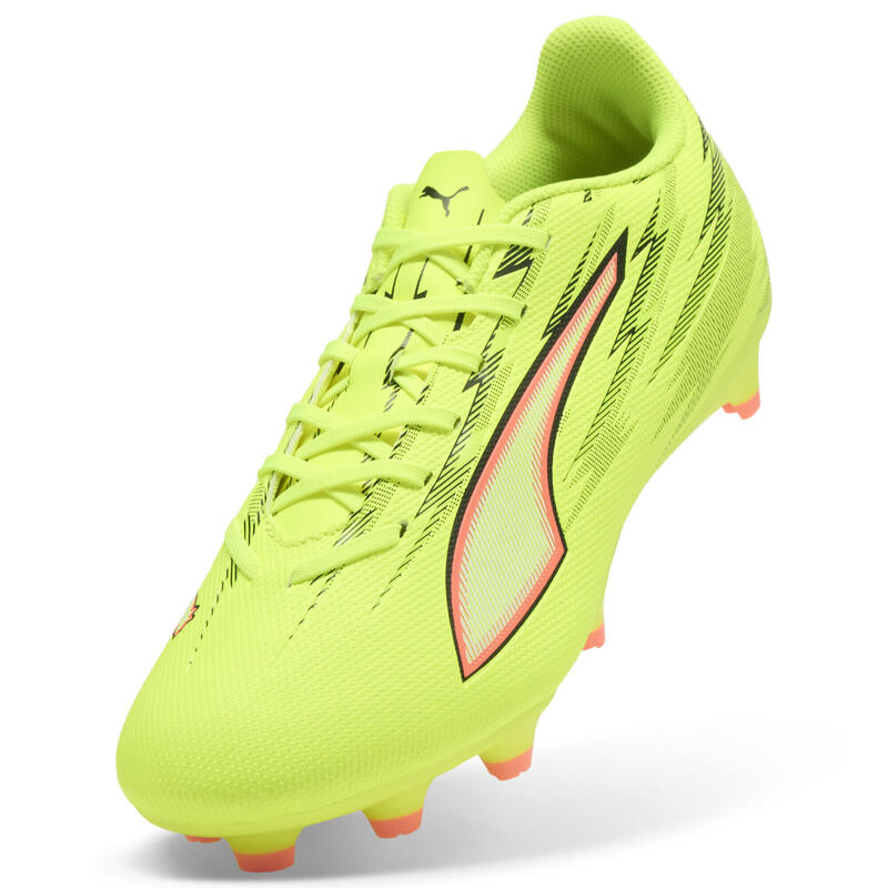 Ghete fotbal talpă cu crampoane, material ușor Ultra 6 Play FG/AG, galben neon
