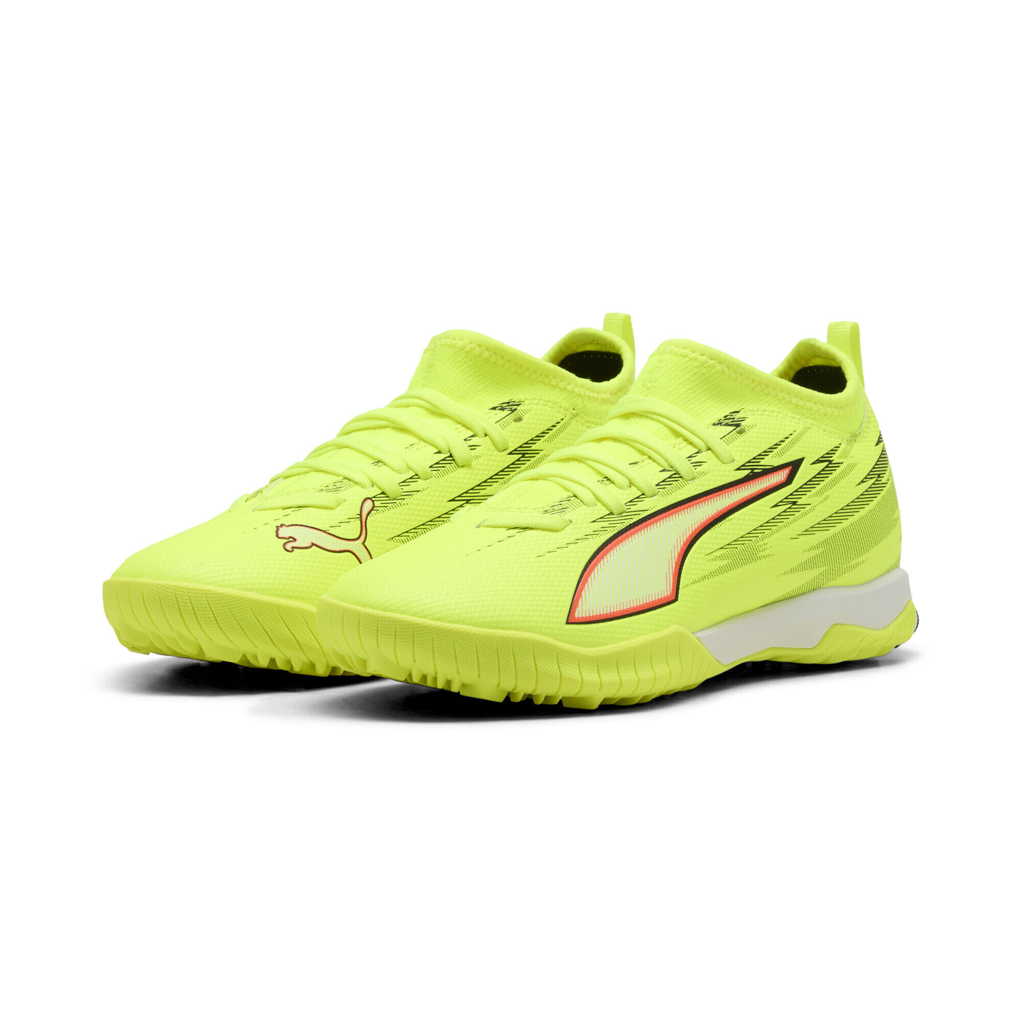 Ghete fotbal copii gripcontrol Ultra 6 Match TT + Mid, galben neon PUMA