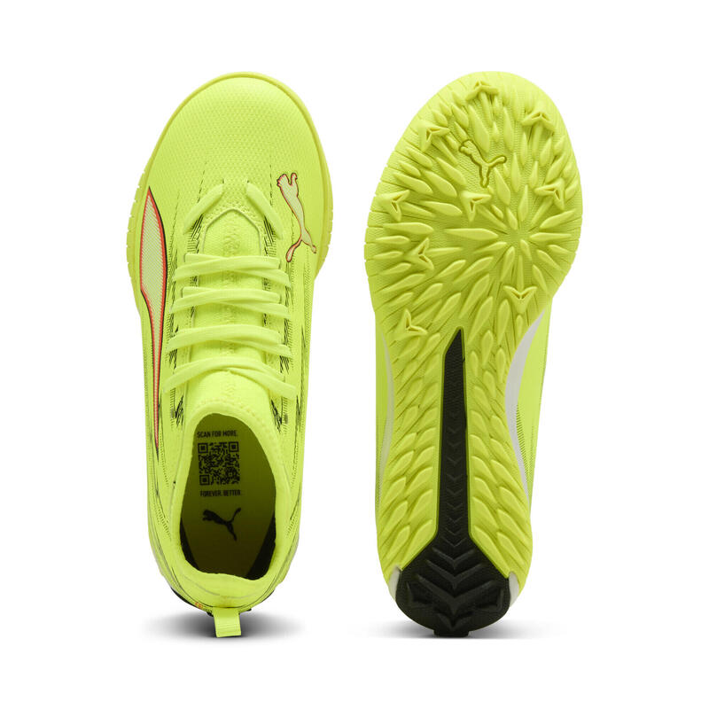 Ghete fotbal copii gripcontrol Ultra 6 Match TT + Mid, galben neon PUMA
