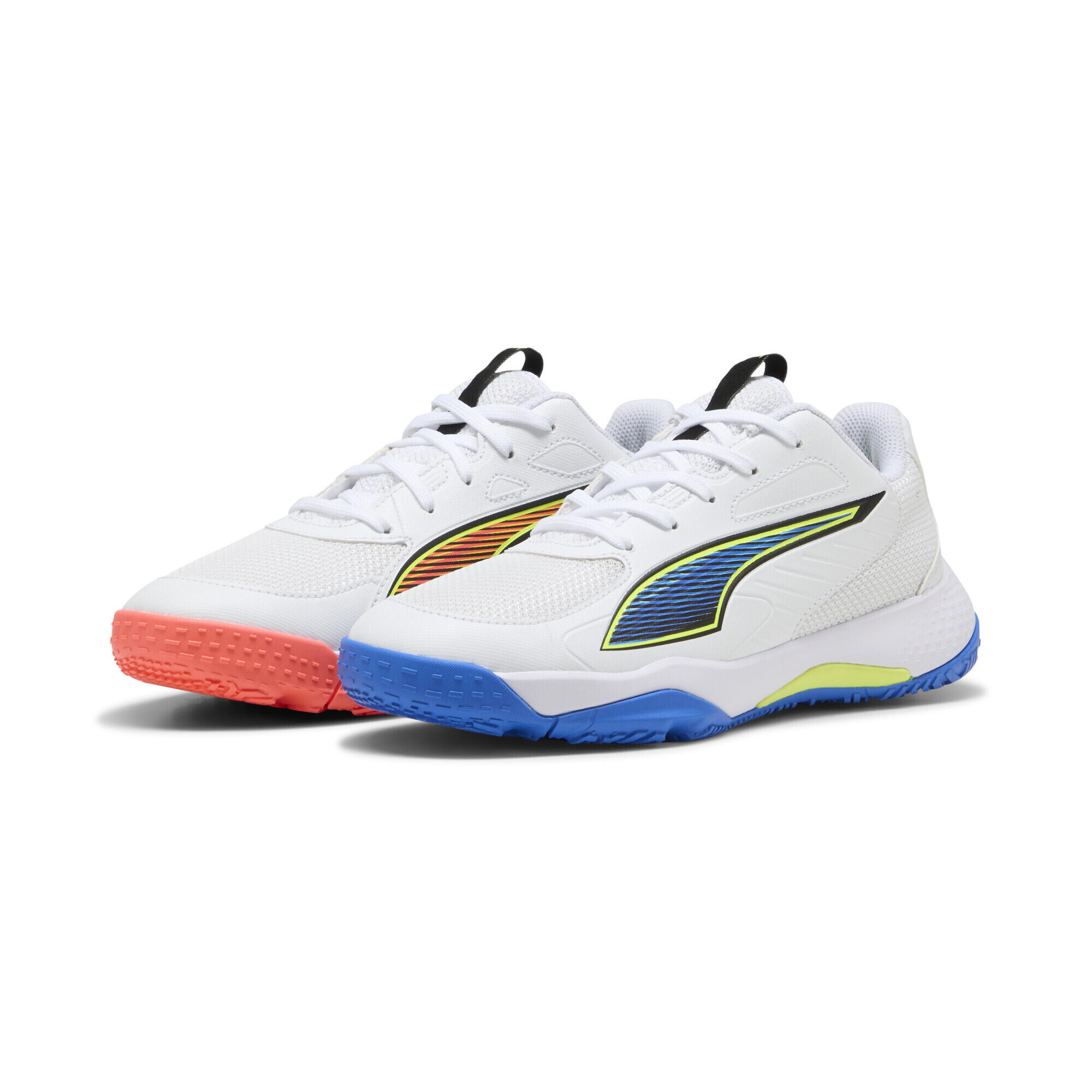 Puma - Chaussures De Handball Accelerate 4 Game On Enfant Et Adolescent Puma - Chaussures De Sport - Blanc|bleu|rouge - Decathlon