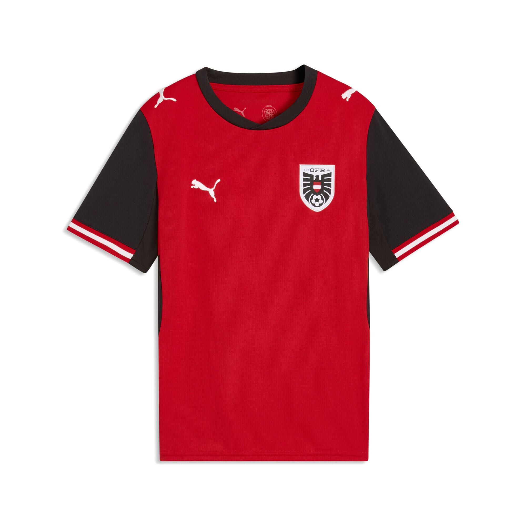 Tricou copii mânecă scurtă 2026 Heimtrikot, roșu și negru PUMA