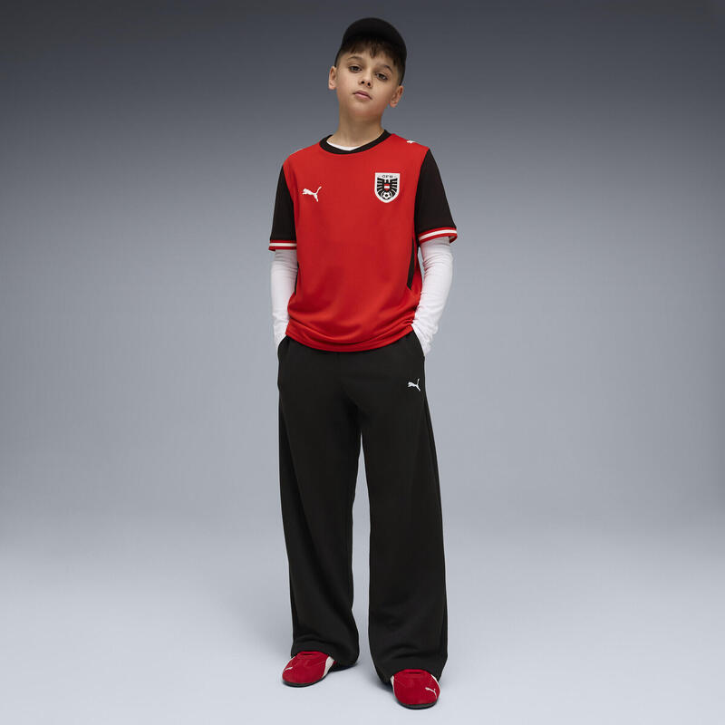 Tricou copii mânecă scurtă 2026 Heimtrikot, roșu și negru PUMA